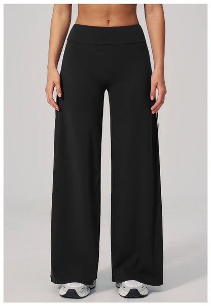Yoga Pants Women High Waist Wide Leg Trousers Tummy Control Straight Workout Sports Pants Female Casual Fitness Bell-bottoms