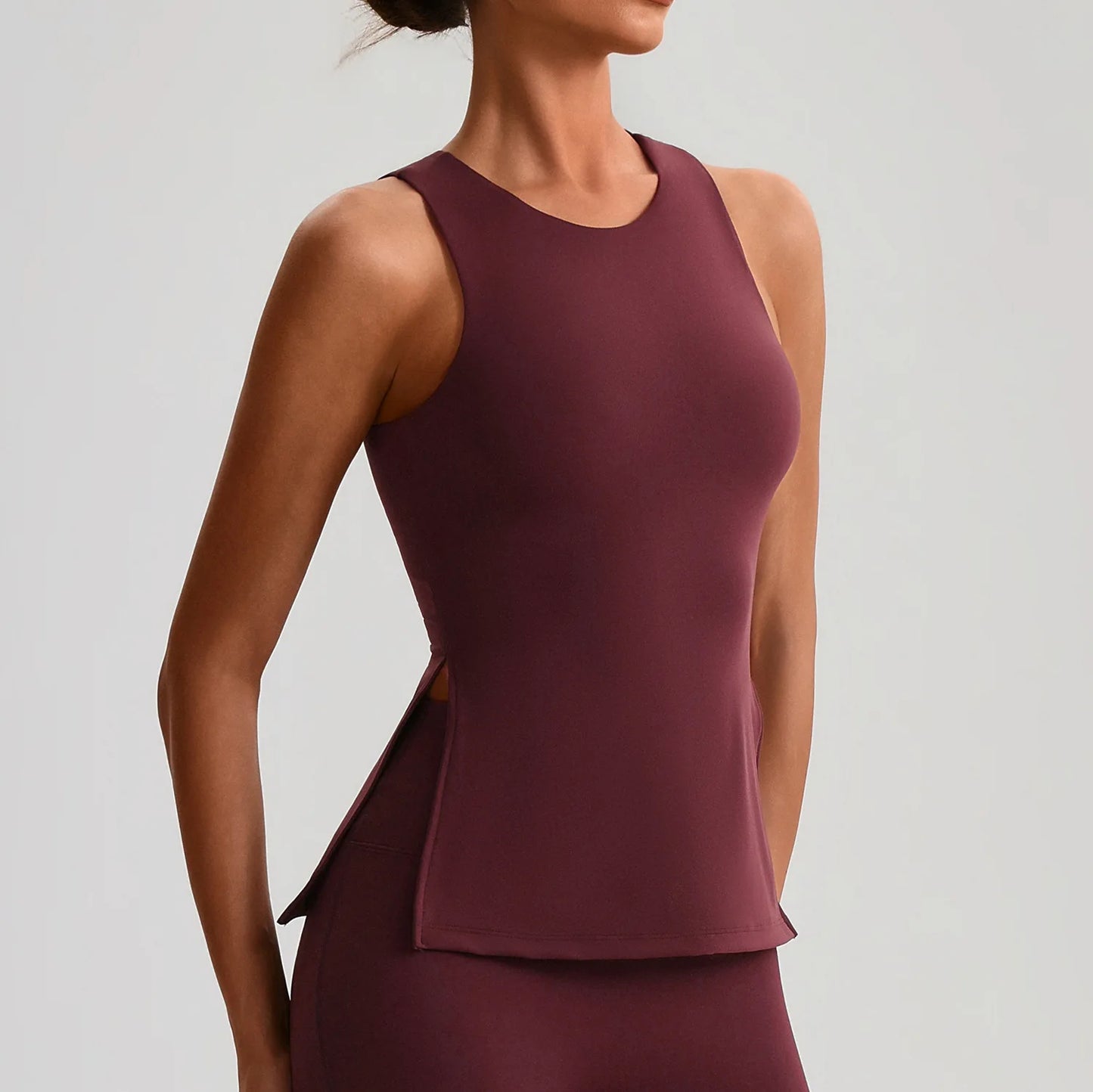 Solid Color Women Fitness Tight Short Yoga T -Shirt Tank Cropped Breathable Sports Running Vest Gym Clothing With Padded Cups