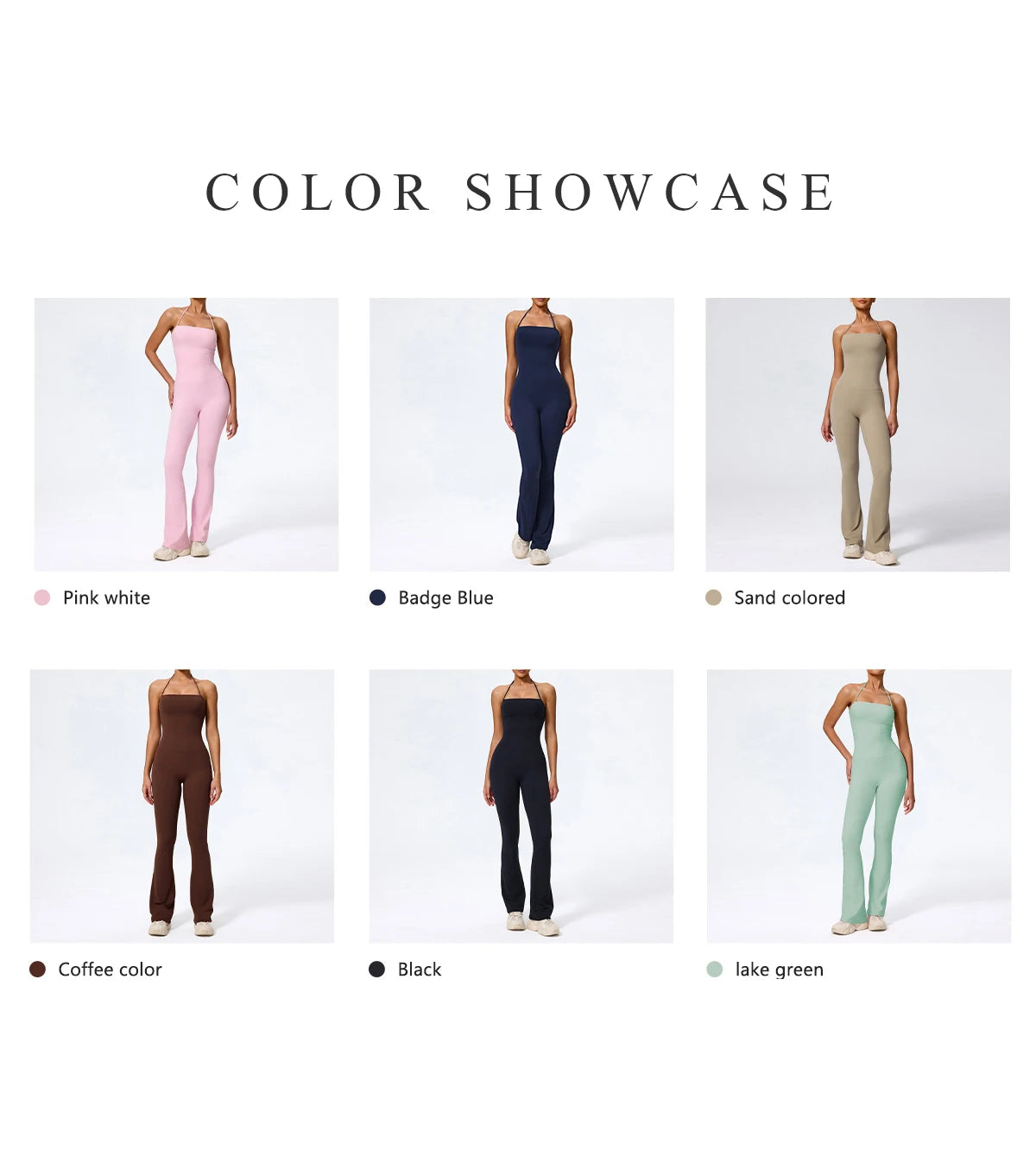 New Summer Women Sleeveless Yoga Jumpsuit Female Gym Flared Overalls Neck-hanging Backless Sportswear Sport Outfit For Woman