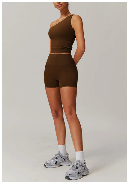Custom LOGO women's quick-drying waist shaping yoga casual outer wear running cycling fitness sports two-piece set