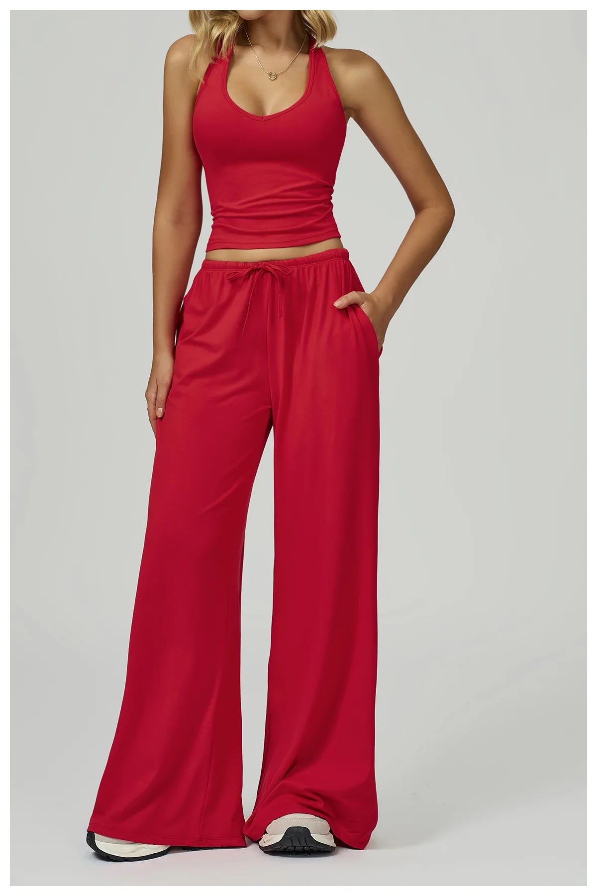 2/3PCS Fitness Suit Women Deep V Yoga Bra Flared pants Sports Suit Gym Tracksuits Female High Waist Bell Bottom Athletic Wear