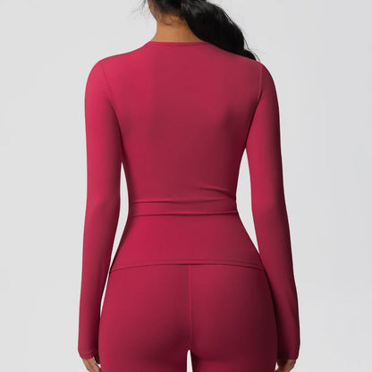 SWELTERING Women Yoga T-shirts Sports Top Long Sleeve Gym Workout Running Shirts Exposed Navel Quick Dry Fitness Gym Sport Wear