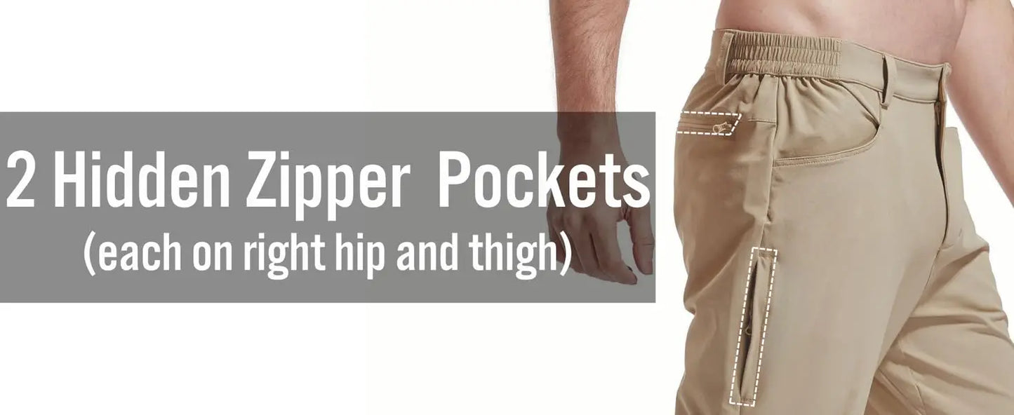 TACVASEN Hiking Straight Pants 5 Pockets Mens Lightweight Quick Dry Ripstop Trousers Waterproof Stretchy Pants Outdoor Fishing