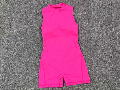 Gym Bodysuits Women Back Scrunch Sports Suit Women Gym Sexy Hoodies Sleeveless Sportswear Body Women  Whole Suit Yoga Clothing