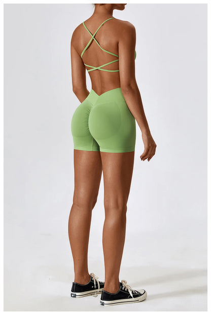 Seamless Yoga Set Gym Suits With Shorts Crop Top Sexy Bra Women's Pants 2 Pieces Set Running Workout Outfit Fitness Clothing