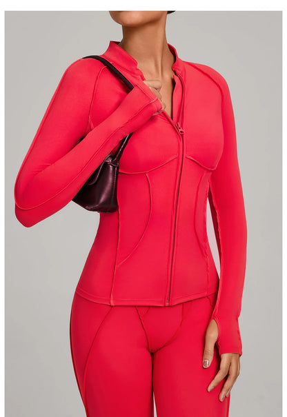 SWELTERING Women Yoga Shirts Sports Jacket Zip Fitness Long Sleeve Workout Cycling Shirts Gym Quick Dry Outdoor Top Sportswear