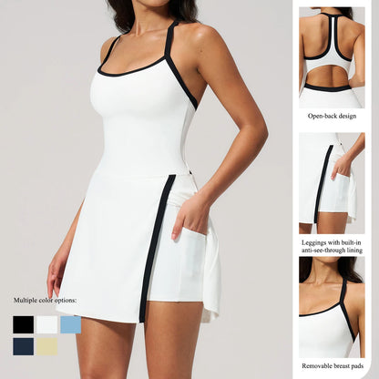 Hearuisavy Naked Feel Yoga Jumpsuit Women Sportswear High Waist Push Up Leggings Sports Tennis Skirt And Shorts Gym Bodysuit