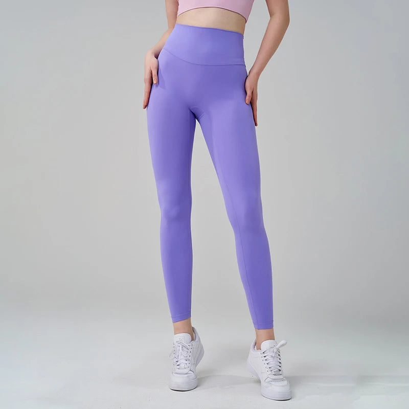 TRY TO BN New 46 Color Yoga Pants Sports Leggings Women Fitness Nylon High Waist Leggings Workout Trousers Training Gym Clothing