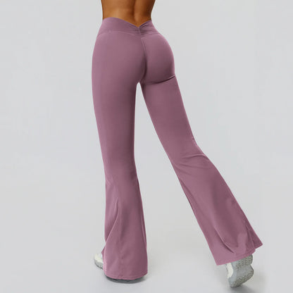 Customized LOGO women's yoga trousers high waist pleated leggings outdoor running sports fitness trousers