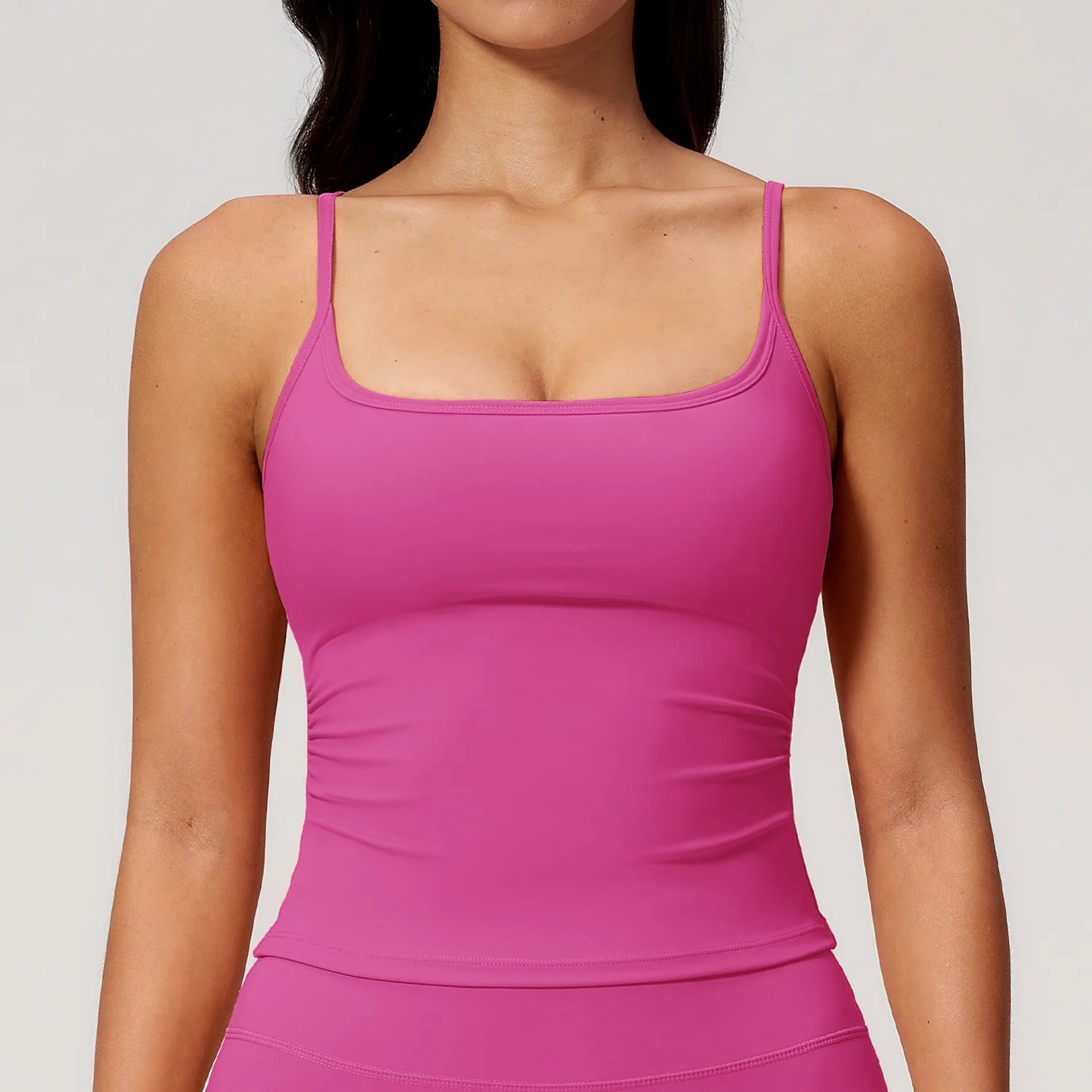 Hearuisavy Women Shockproof Sexy Yoga Tank Top Running Gym Vest Removable Breast Pads Fitness Quick Dry Sports Sleeveless Top