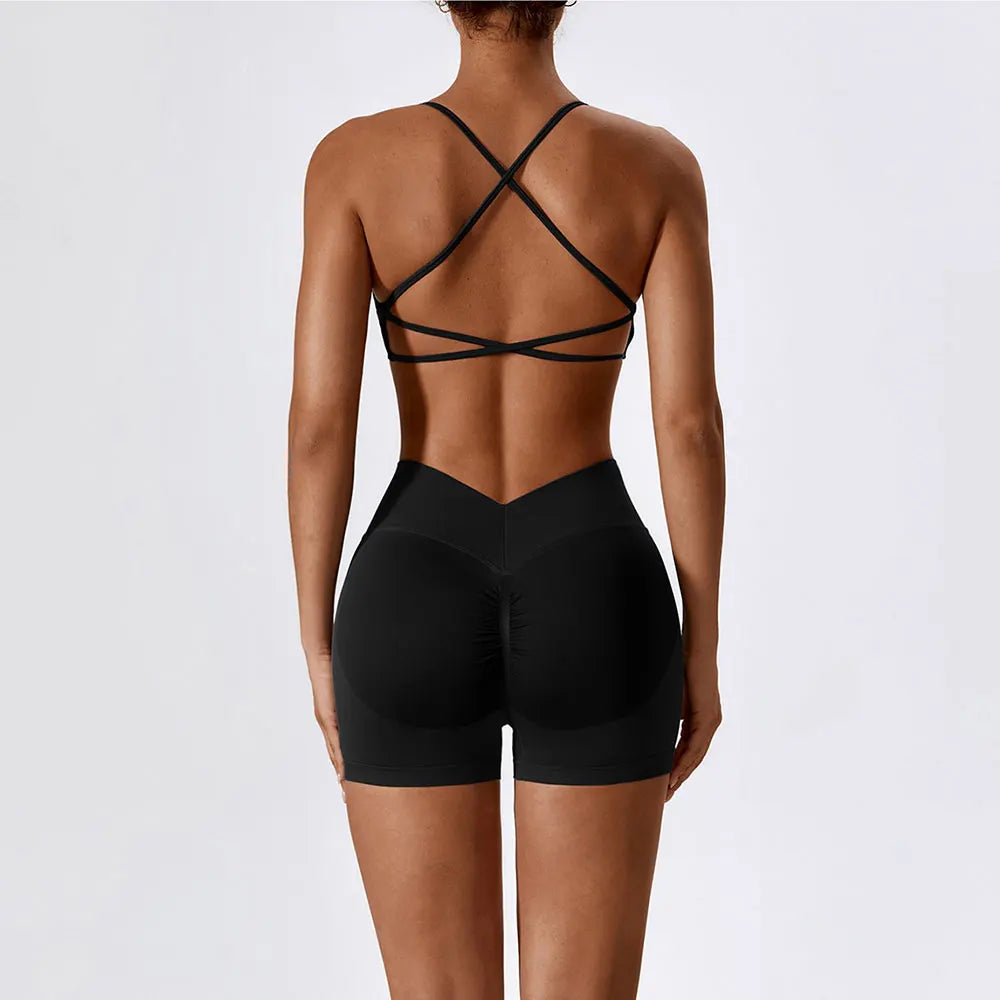 Seamless Yoga Set Gym Suits With Shorts Crop Top Sexy Bra Women's Pants 2 Pieces Set Running Workout Outfit Fitness Clothing