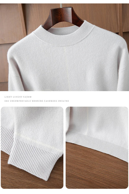 Men's Thick 100% Cashmere Sweater O-neck Long Sleeve Pullover Autumn Winter Soft Warm Cashmere Knitwear Smart Casual Jumper Tops