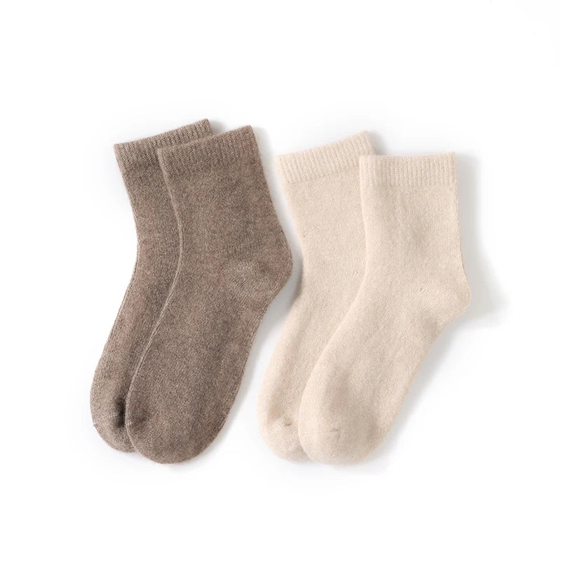 DjzDsm Men's Pure Cashmere Knitted Socks, Casual Medium Tube Socks, Antibacterial and Deodorizing Men's Socks, Warm and Elastic