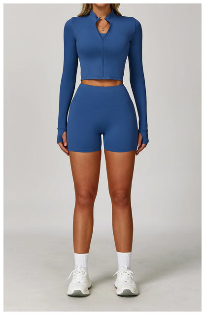 3PCS Yoga Set Gym Clothes 2 PCS Sportswear Women Yoga Suits Fitness Set women's Tracksuits Sports Jacket Long Sleeve Gym Legging