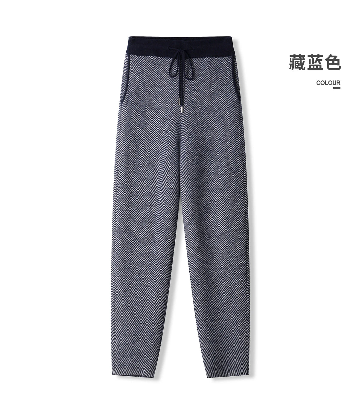 Soft 100% Merino Wool Straight-leg Pants For Men Jacquard Warm Knitted Pants Autumn Winter Thick Bottom Wear