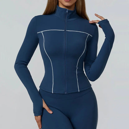 Yoga Clothes Women Sport Jacket Running Long Sleeve Shirt Sports Jackets Top Workout Coat Gym Training Clothing Workout Yoga Top