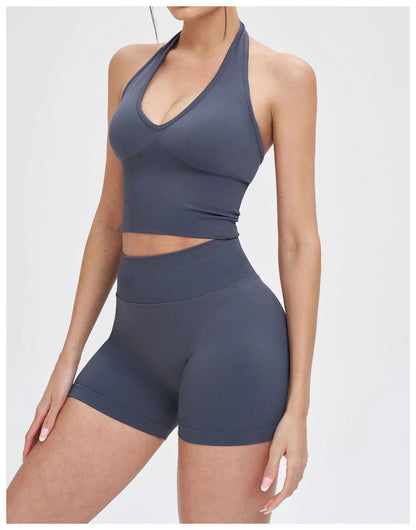 Sexy Seamless Sports Bras Halter Yoga Bra Women Fitness Gym Top Shockproof Running Workout Fast Dry Underwear Female Yoga Vest