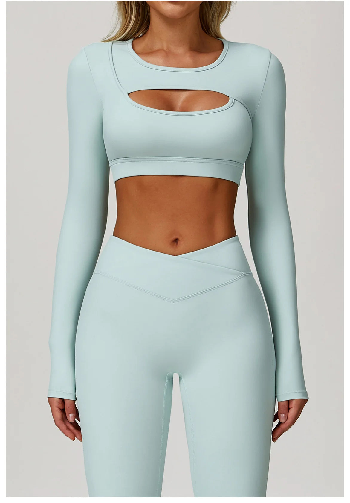 Women Yoga Shirts Crop Top Long Sleeves Sexy Hollow Out Shirts for Women Yoga Sports Fitness Gym Clothes Push Up Workout Tops