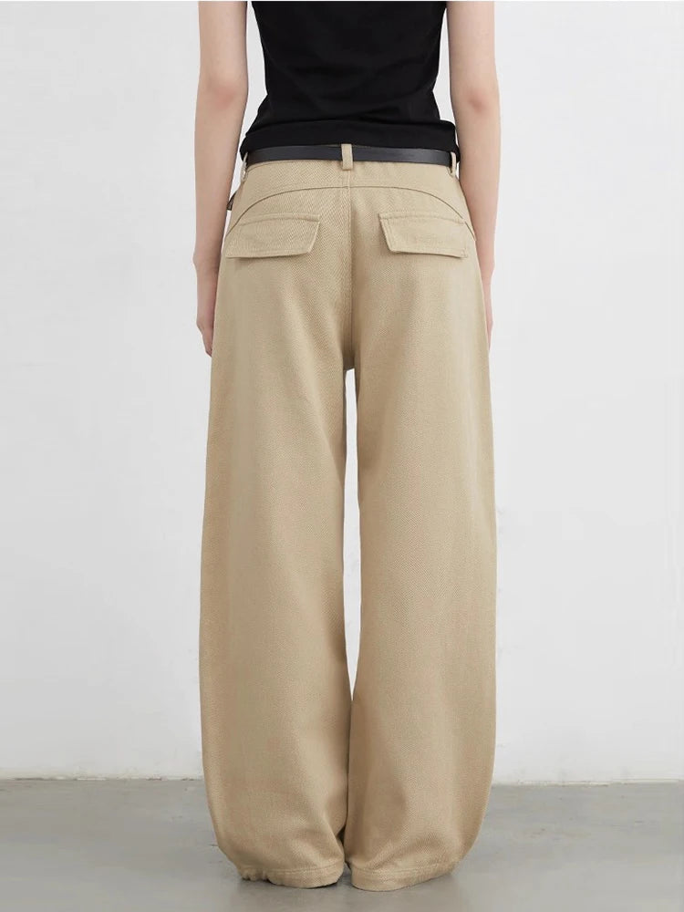 CHIC VEN Women Jeans Solid Loose Casual New Split Wide Leg Denim Pant Workwear Female Trousers Spring Autumn 2025