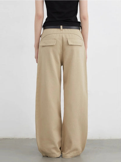 CHIC VEN Women Jeans Solid Loose Casual New Split Wide Leg Denim Pant Workwear Female Trousers Spring Autumn 2025