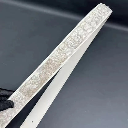 Authentic crocodile leather men's Himalayan belt exotic style real crocodile leather men's business belt 3.8 pin buckle