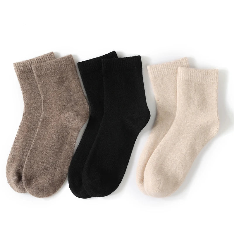 DjzDsm Men's Pure Cashmere Knitted Socks, Casual Medium Tube Socks, Antibacterial and Deodorizing Men's Socks, Warm and Elastic