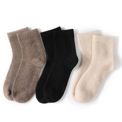 DjzDsm Men's Pure Cashmere Knitted Socks, Casual Medium Tube Socks, Antibacterial and Deodorizing Men's Socks, Warm and Elastic