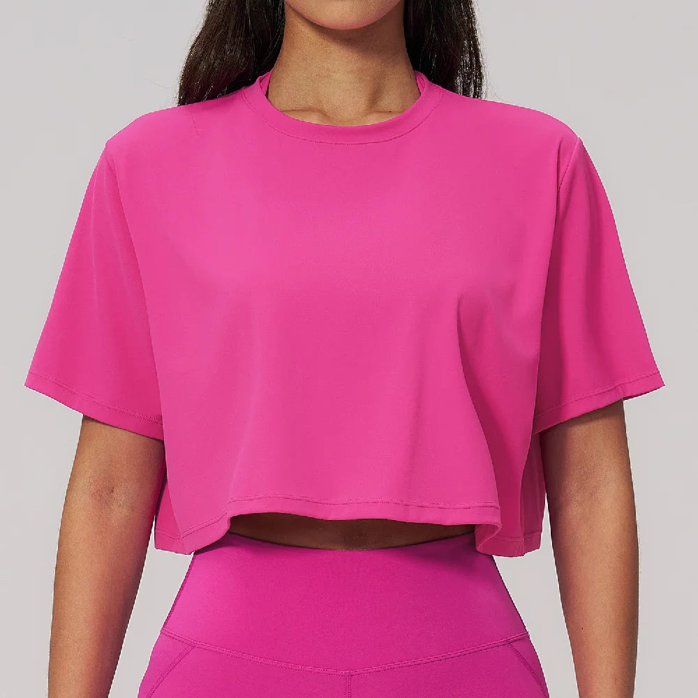 Ropa Mujer Yoga Sports T-Shirts Women Fitness Short Sleeve Gym Workout Shirts Female Outdoor Running Active Wear Sports Shirts
