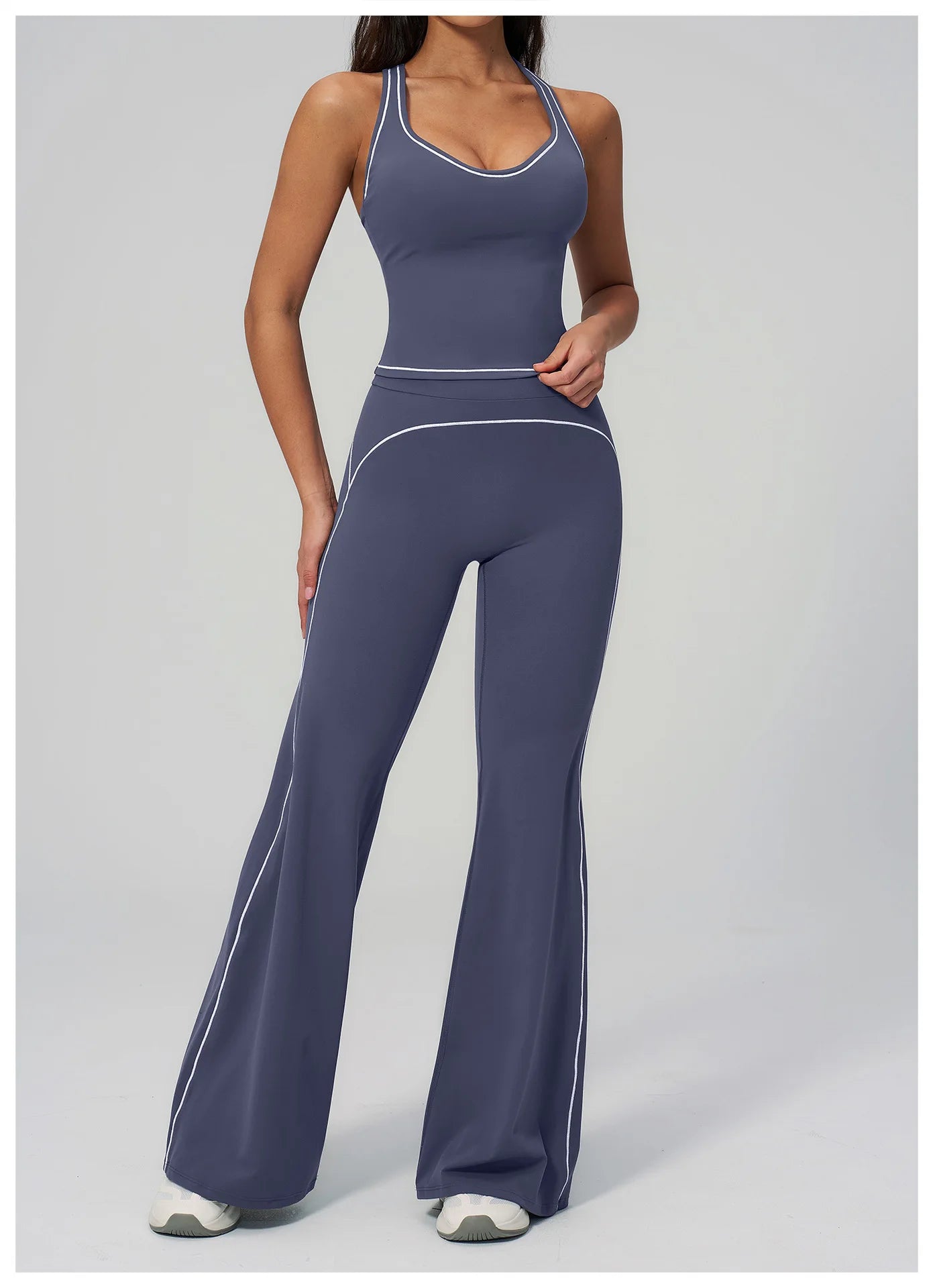 High Waist Yoga Wide Leg Pants Women Gym Fitness Bell-bottoms Pants Push Up Sports Trousers Female Casual Workout Flared Pants