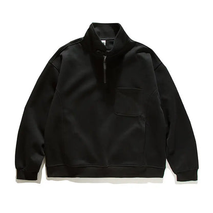 2026 New American Retro F Zip Ket Hoodie Men's Loose Fit Casual Versatile Outerwear Autumn New Pure Color Coat Pullover