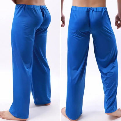 Men Yoga Pants Low Waist Drawstring Straight Loose Pajama Pants Thin Sports Comfortable Elastic Waist Men Sports Trousers
