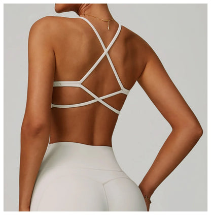 Women Cross Back Sports Underwear Breathable Yoga Bra Shockproof Fitness Top Gym Workout Underwear Female Sports Yoga Crop Top