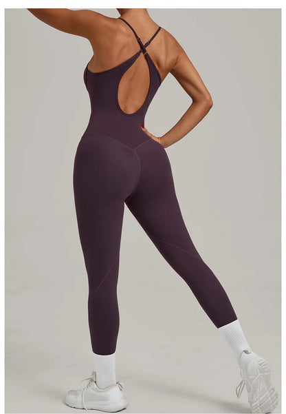 TRY TO BN Sports Jumpsuit Yoga Cross Adjustable Shoulder Straps Fitness Workout Bodysuit One Piece Sportswear Gym Women Clothing