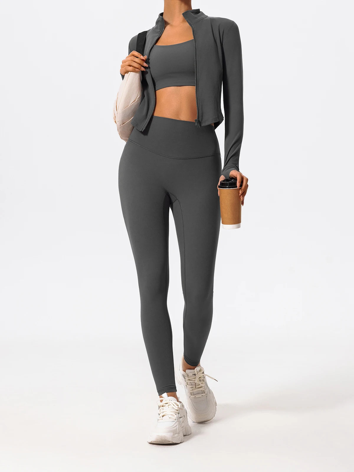Hearuisavy Summer Ultra-Soft Fabrics 2Pcs Long Sleeve Gym Set Women Quick-Dry Yoga Clothes Workout Leggings Suit Sports Jackets