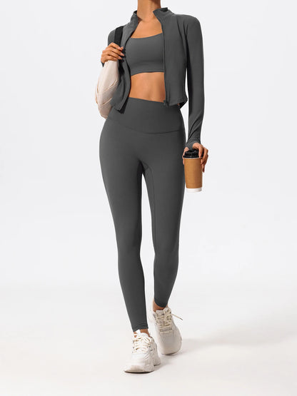 Hearuisavy Summer Ultra-Soft Fabrics 2Pcs Long Sleeve Gym Set Women Quick-Dry Yoga Clothes Workout Leggings Suit Sports Jackets