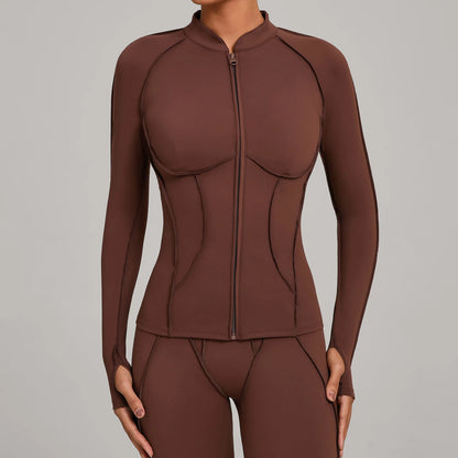 SWELTERING Women Yoga Shirts Sports Jacket Zip Fitness Long Sleeve Workout Cycling Shirts Gym Quick Dry Outdoor Top Sportswear