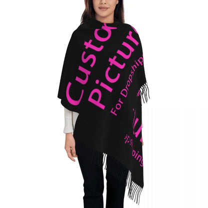 Custom Printed Your Design Here Scarf Men Women Winter Warm Scarves Custom Customize Logo Letter Print Shawls Wraps