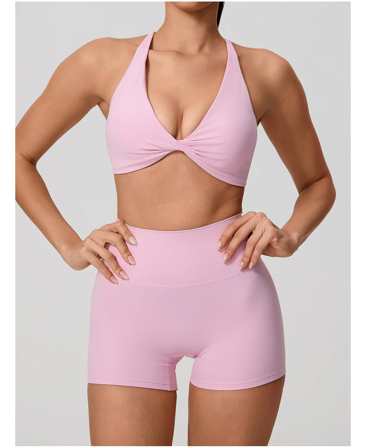 New Summer 2Pcs Women's Quick-Dry Sports Set V-Shaped Bra Female Sleeveless Yoga Outfit Gym Two-Piece Woman Sport Clothes