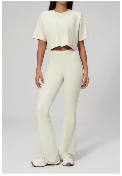Custom LOGO women's yoga clothes, short sleeves, tight quick-drying trousers, fitness clothes, high-intensity sports suits