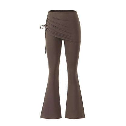 Yoga Bell-bottom Pants Fake Two-piece Skirt Pants High Waist Hip Lift Tight Body Anti-exposure Pilates Sports Fitness Leggings
