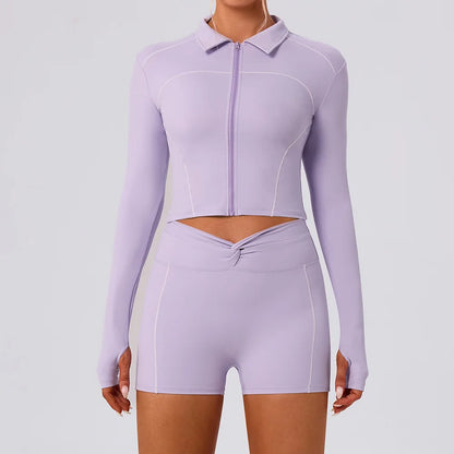 Women's Fitness Yoga Shirts Sports Jackets Gym Yoga Long Sleeve Running Coats Female Workout Clothes For Cycling Activewear