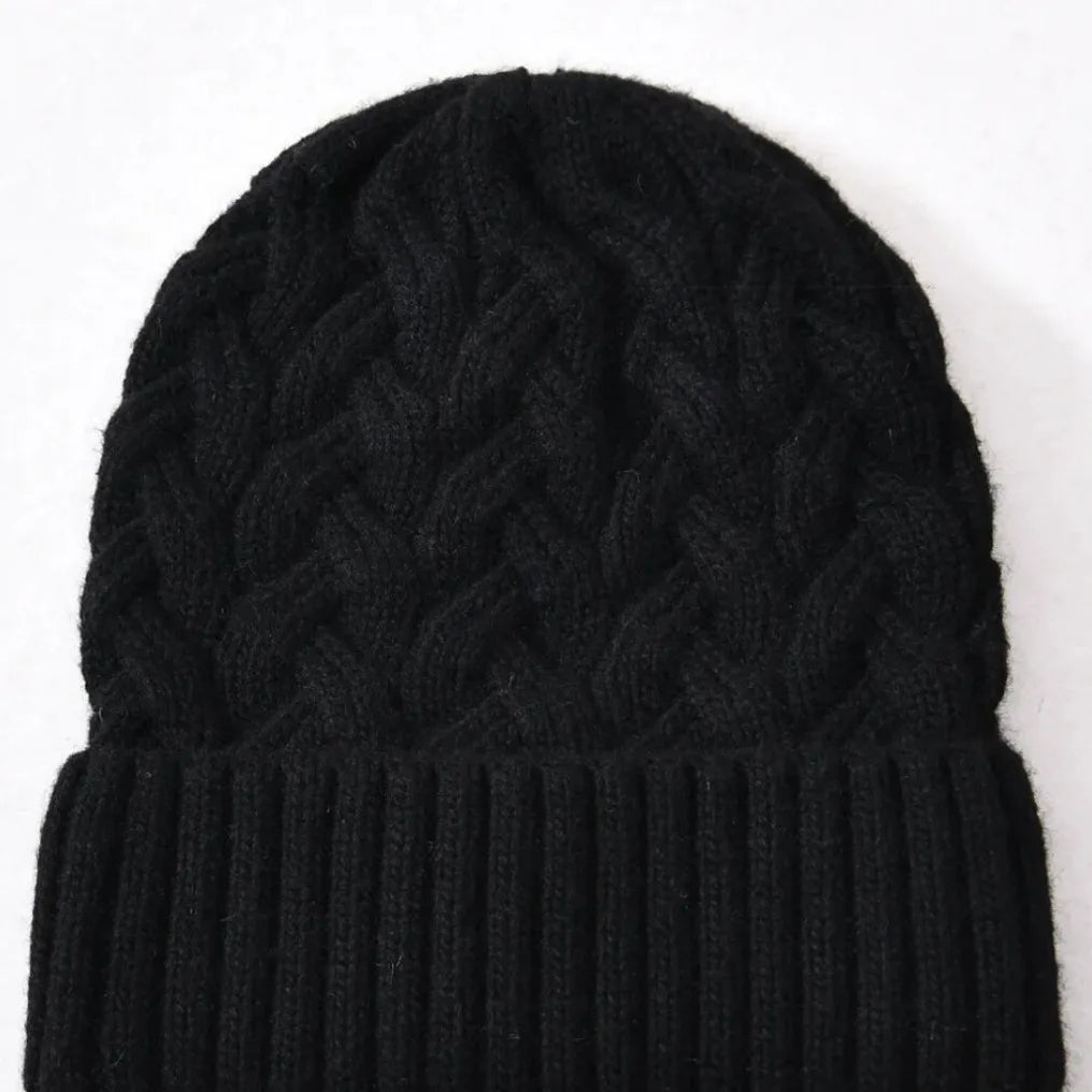 Custom Logo Twisted Dough Pattern Women Men Beanie Winter Knit Warm Accessory For Autumn Cold Weather Skiing Sports Outdoor