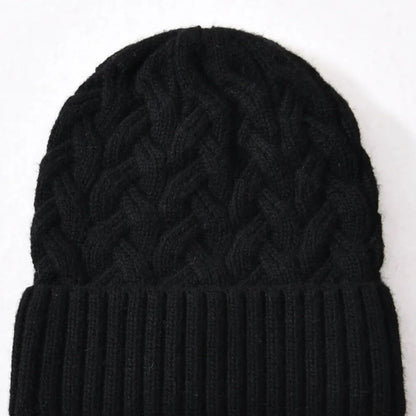 Custom Logo Twisted Dough Pattern Women Men Beanie Winter Knit Warm Accessory For Autumn Cold Weather Skiing Sports Outdoor