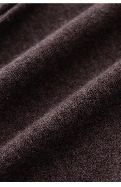 2024 Autumn And Winter New 100% Pure Wool Flat Small Foot Pants Women Loose High Waist Lean Knitted Cashmere Bunched Foot Pants