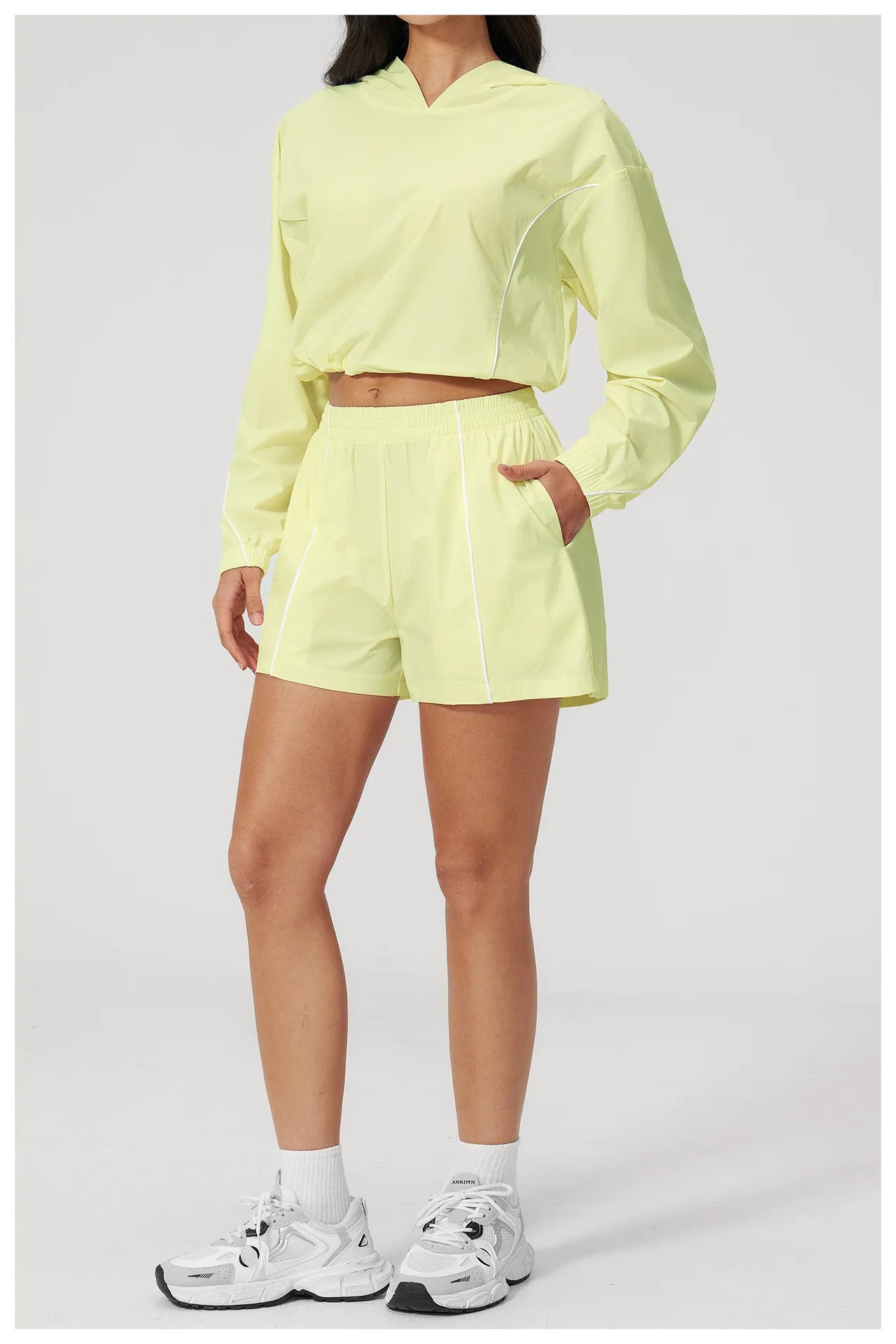 New Summer Sun Protection Set Yoga Set Women Two Piece Tracksuit Yoga Long Sleeved Wide-leg Pants Running Set Outdoor Sportswear