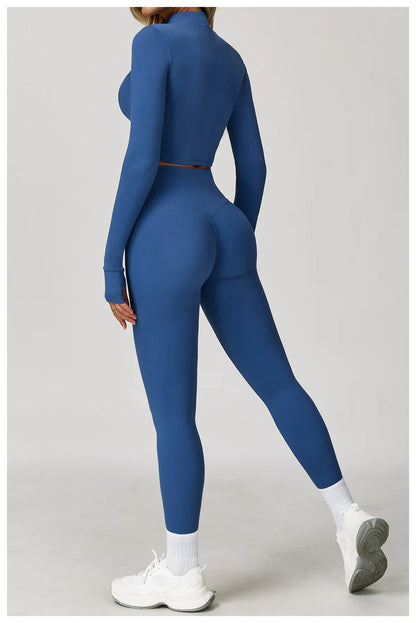 3PCS Yoga Set Gym Clothes 2 PCS Sportswear Women Yoga Suits Fitness Set women's Tracksuits Sports Jacket Long Sleeve Gym Legging