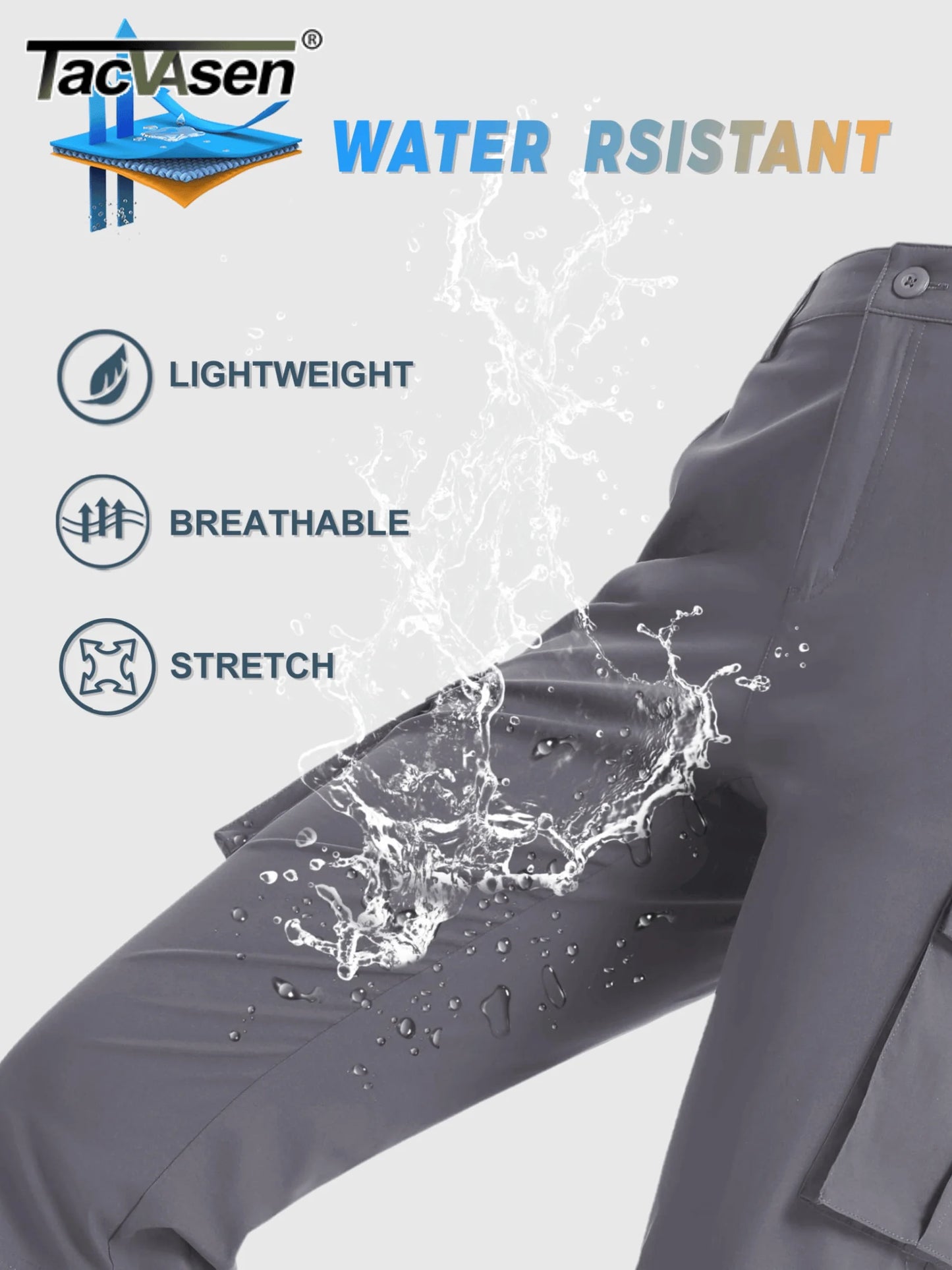 TACVASEN Summer Quick Dry Cargo Capri Pants Womens Outdoor Hiking Knee Length Joggers Lightweight Waterproof Shorts 6 Pockets
