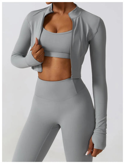 Women 2/3pcs Workout Outfits Yoga Sets Sportswear Gym Workout Clothing Tracksuit High Waist Leggings and Stretch Sports Bra