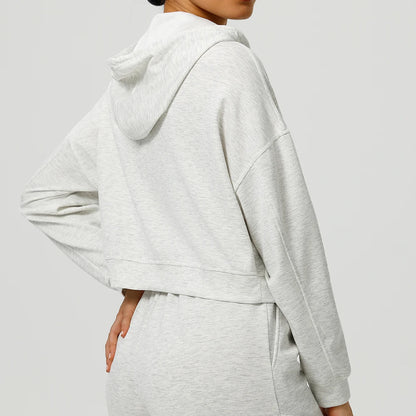 Autumn Loose Yoga Long Sleeved Hoodie Women's Hooded Sports Jacket Running Yoga Jacket Long Sleeved Jacket