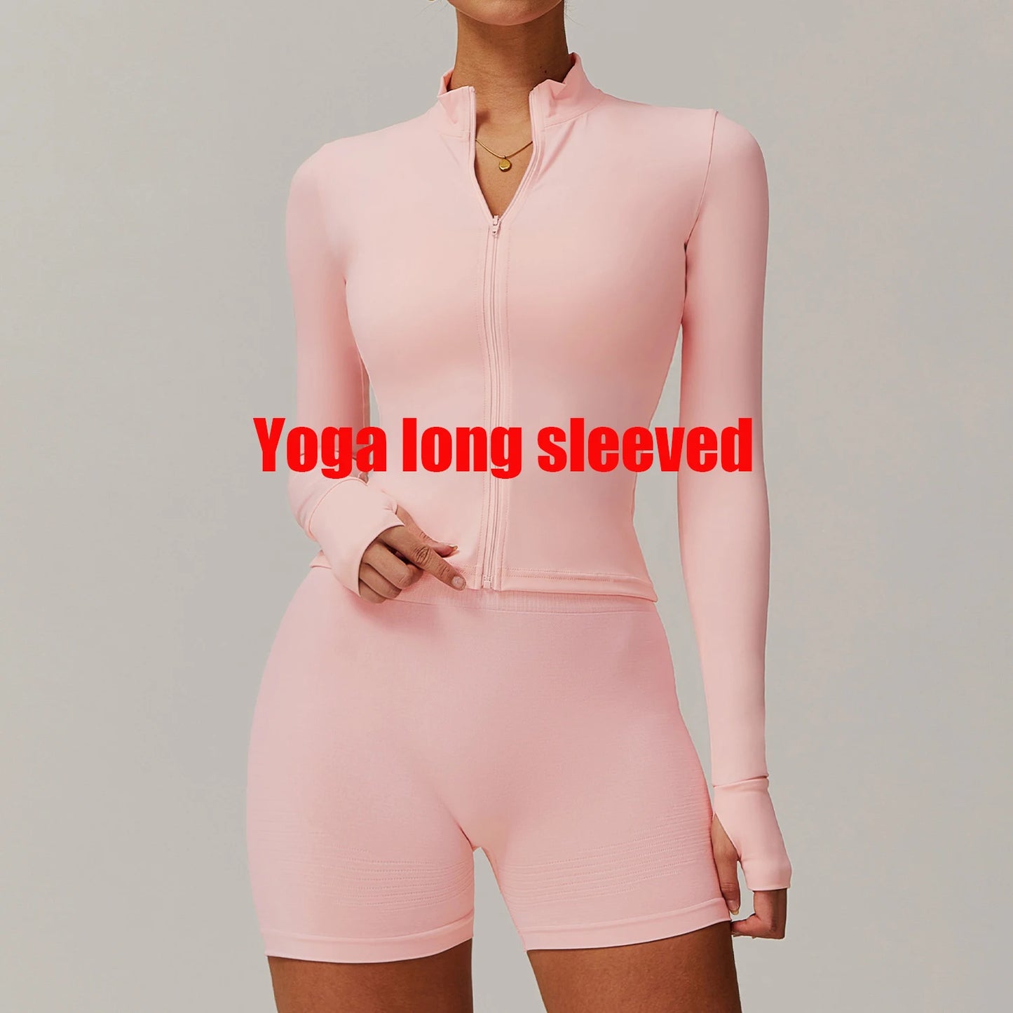 Yoga Shirts For Women Zipper Long Sleeve Fitness Jacket Running Gym Clothes Workout Dry Fit Breathable High Elastic Sports Top